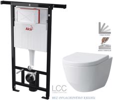 ALCADRAIN Jádromodul předstěnový instalační systém bez tlačítka + WC LAUFEN PRO LCC RIMLESS + SEDÁTKO AM102/1120 X LP2