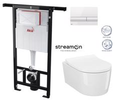 ALCADRAIN Jádromodul předstěnový instalační systém s bílým tlačítkem M1710 + WC CERSANIT INVERTO + SEDÁTKO DURAPLAST SOFT-CLOSE AM102/1120 M1710 IN1