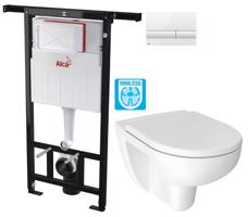 ALCADRAIN Jádromodul předstěnový instalační systém s bílým tlačítkem M1710 + WC JIKA LYRA PLUS RIMLESS + SEDÁTKO DURAPLAST AM102/1120 M1710 LY1