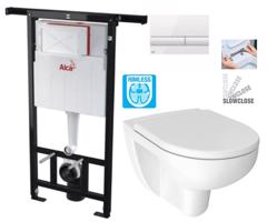 ALCADRAIN Jádromodul předstěnový instalační systém s bílým tlačítkem M1710 + WC JIKA LYRA PLUS RIMLESS + SEDÁTKO DURAPLAST SLOWCLOSE AM102/1120 M1710 LY2