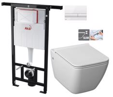 ALCADRAIN Jádromodul předstěnový instalační systém s bílým tlačítkem M1710 + WC JIKA PURE + SEDÁTKO DURAPLAST AM102/1120 M1710 PU1