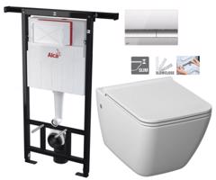 ALCADRAIN Jádromodul předstěnový instalační systém s chromovým tlačítkem M1721 + WC JIKA PURE + SEDÁTKO SLOWCLOSE AM102/1120 M1721 PU2