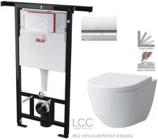 ALCADRAIN Jádromodul předstěnový instalační systém s chromovým tlačítkem M1721 + WC LAUFEN PRO LCC RIMLESS + SEDÁTKO AM102/1120 M1721 LP2