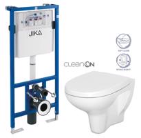 ALCADRAIN předstěnový instalační systém bez tlačítka + WC CERSANIT ARTECO CLEANON + SEDÁTKO H895652 X AT1