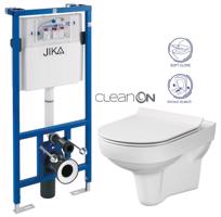 ALCADRAIN předstěnový instalační systém bez tlačítka + WC CERSANIT CITY NEW CLEANON + WC SEDÁTKO SLIM H895652 X CI2