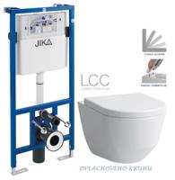 ALCADRAIN předstěnový instalační systém bez tlačítka + WC LAUFEN PRO LCC RIMLESS + SEDÁTKO H895652 X LP2