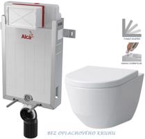 ALCADRAIN Renovmodul předstěnový instalační systém bez tlačítka + WC LAUFEN PRO RIMLESS + SEDÁTKO AM115/1000 X LP1