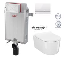 ALCADRAIN Renovmodul předstěnový instalační systém s bílým tlačítkem M1710 + WC CERSANIT INVERTO + SEDÁTKO DURAPLAST SOFT-CLOSE AM115/1000 M1710 IN1