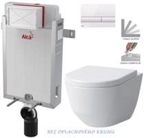 ALCADRAIN Renovmodul předstěnový instalační systém s bílým tlačítkem M1710 + WC LAUFEN PRO RIMLESS + SEDÁTKO AM115/1000 M1710 LP1