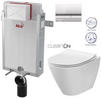 ALCADRAIN Renovmodul předstěnový instalační systém s chromovým tlačítkem M1721 + WC CERSANIT CLEANON CITY AM115/1000 M1721 CI1