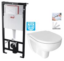 ALCADRAIN Sádromodul předstěnový instalační systém bez tlačítka + WC JIKA LYRA PLUS RIMLESS + SEDÁTKO DURAPLAST SLOWCLOSE AM101/1120 X LY2