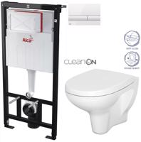 ALCADRAIN Sádromodul předstěnový instalační systém s bílým tlačítkem M1710 + WC CERSANIT ARTECO CLEANON + SEDÁTKO AM101/1120 M1710 AT1