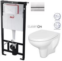 ALCADRAIN Sádromodul předstěnový instalační systém s chromovým tlačítkem M1721 + WC CERSANIT ARTECO CLEANON + SEDÁTKO AM101/1120 M1721 AT1