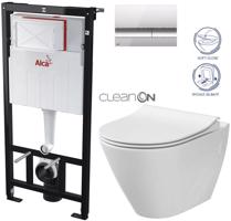 ALCADRAIN Sádromodul předstěnový instalační systém s chromovým tlačítkem M1721 + WC CERSANIT CLEANON CITY AM101/1120 M1721 CI1