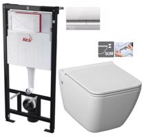 ALCADRAIN Sádromodul předstěnový instalační systém s chromovým tlačítkem M1721 + WC JIKA PURE + SEDÁTKO DURAPLAST AM101/1120 M1721 PU1