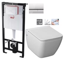 ALCADRAIN Sádromodul předstěnový instalační systém s chromovým tlačítkem M1721 + WC JIKA PURE + SEDÁTKO SLOWCLOSE AM101/1120 M1721 PU2