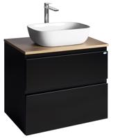 AQUALINE ALTAIR skříňka s deskou 68 cm, černá mat/dub emporio AI670-01