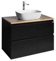 AQUALINE ALTAIR skříňka s deskou 87,5 cm, černá mat/dub emporio AI690-01