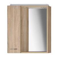 AQUALINE ZOJA/KERAMIA FRESH galerka s LED osvětlením, 60x60x14cm, levá, dub platin 45027