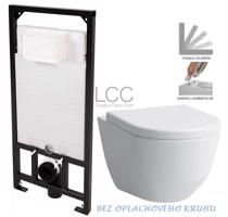 DEANTE Podomítkový rám, pro závěsné WC mísy bez tlačítka + WC LAUFEN PRO LCC RIMLESS + SEDÁTKO CST_WC01 X LP2