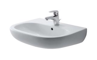 DURAVIT D-Code Umyvadlo 55x43 cm, s přepadem, s otvorem pro baterii, bílá 23105500002