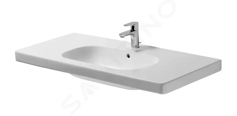 DURAVIT D-Code Umyvadlo nábytkové 1050x480 mm, s přepadem, s otvorem pro baterii, bílá 03421000002