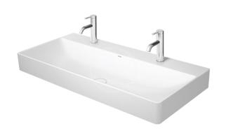 DURAVIT DuraSquare Dvojumyvadlo 1000x470 mm, se 2 otvory pro baterie, DuraCeram, alpská bílá 2353100043