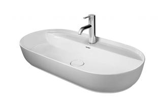 DURAVIT Luv Umyvadlo na desku, 80x40 cm, bez přepadu, s otvorem pro baterii, WonderGliss, bílá 03808000001