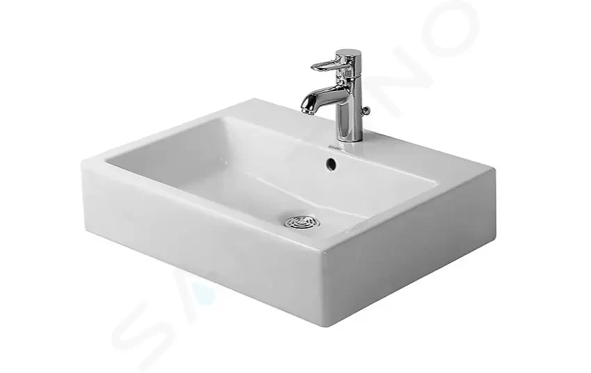 DURAVIT Vero Umyvadlo 600x470 mm, s přepadem, s otvorem pro baterii, bílá 0454600027