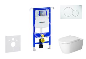 GEBERIT Duofix Modul pro závěsné WC s tlačítkem Sigma01, alpská bílá + Duravit ME by Starck WC a sedátko, Rimless, SoftClose 111.355.00.5 NM1