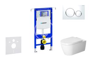 GEBERIT Duofix Modul pro závěsné WC s tlačítkem Sigma20, bílá/lesklý chrom + Duravit ME by Starck WC a sedátko, Rimless, SoftClose 111.355.00.5 NM4