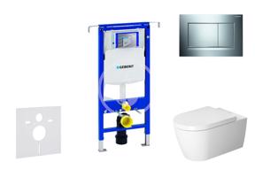 GEBERIT Duofix Modul pro závěsné WC s tlačítkem Sigma30, lesklý chrom/chrom mat + Duravit ME by Starck WC a sedátko, Rimless, SoftClose 111.355.00.5 NM6