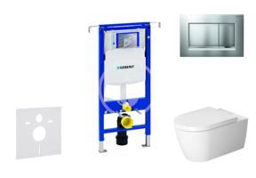 GEBERIT Duofix Modul pro závěsné WC s tlačítkem Sigma30, matný chrom/chrom + Duravit ME by Starck WC a sedátko, Rimless, SoftClose 111.355.00.5 NM7