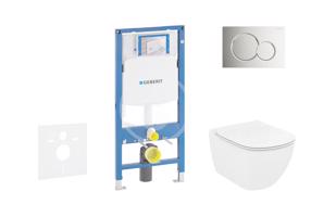 GEBERIT Duofix Set předstěnové instalace, klozetu a sedátka Ideal Standard Tesi, tlačítka Sigma01, Rimless, SoftClose, lesklý chrom 111.300.00.5 NE2