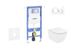 GEBERIT Duofix Set předstěnové instalace, klozetu a sedátka Ideal Standard Tesi, tlačítka Sigma20, Aquablade, SoftClose, bílá/lesklý chrom 111.355.00.5 NU4