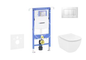 GEBERIT Duofix Set předstěnové instalace, klozetu a sedátka Ideal Standard Tesi, tlačítka Sigma30, Aquablade, SoftClose, matný chrom/chrom 111.355.00.5 NU7