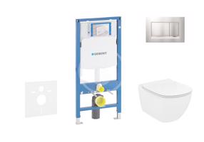 GEBERIT Duofix Set předstěnové instalace, klozetu a sedátka Ideal Standard Tesi, tlačítka Sigma30, matný chrom/chrom 111.300.00.5 NF7