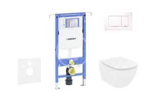 GEBERIT Duofix Set předstěnové instalace, klozetu a sedátka Ideal Standard Tesi, tlačítka Sigma30, Rimless, SoftClose, bílá/chrom 111.355.00.5 NE5