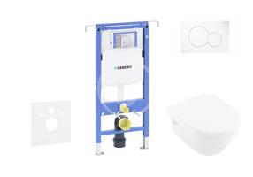 GEBERIT Duofix Set předstěnové instalace, klozetu a sedátka Villeroy & Boch, tlačítka Sigma01, DirectFlush, SoftClose, CeramicPlus, alpská bílá 111.355.00.5 NB1