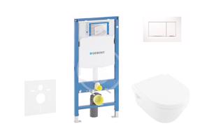 GEBERIT Duofix Set předstěnové instalace, klozetu a sedátka Villeroy & Boch, tlačítka Sigma30, DirectFlush, SoftClose, CeramicPlus, bílá/chrom 111.300.00.5 NB5