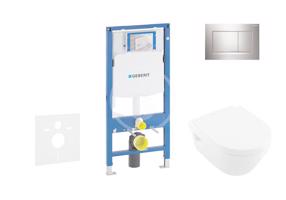 GEBERIT Duofix Set předstěnové instalace, klozetu a sedátka Villeroy & Boch, tlačítka Sigma30, DirectFlush, SoftClose, CeramicPlus, chrom 111.300.00.5 NB6