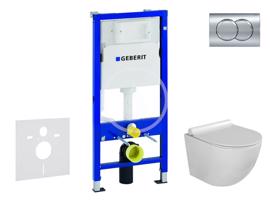 GEBERIT Duofix Set předstěnové instalace, klozetu Gaia a sedátka softclose, tlačítko Delta01, lesklý chrom SANI11CA1118