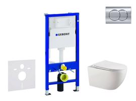 GEBERIT Duofix Set předstěnové instalace, klozetu Gaia a sedátka softclose, tlačítko Delta01, lesklý chrom SANI11CA1136