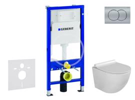 GEBERIT Duofix Set předstěnové instalace, klozetu Gaia a sedátka softclose, tlačítko Delta01, matný chrom SANI11CA1119