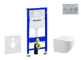 GEBERIT Duofix Set předstěnové instalace, klozetu Gaia a sedátka softclose, tlačítko Delta01, matný chrom SANI11CA1131