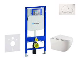 GEBERIT Duofix Set předstěnové instalace, klozetu Gaia a sedátka softclose, tlačítko Sigma01, alpská bílá SANI11CA3121