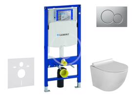 GEBERIT Duofix Set předstěnové instalace, klozetu Gaia a sedátka softclose, tlačítko Sigma01, lakovaný matný chrom SANI11CA1117