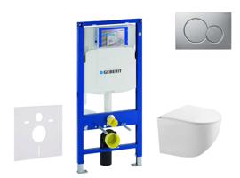 GEBERIT Duofix Set předstěnové instalace, klozetu Gaia a sedátka softclose, tlačítko Sigma01, lakovaný matný chrom SANI11CA1129