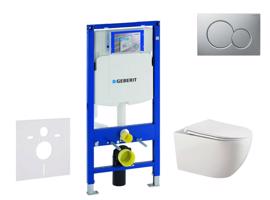 GEBERIT Duofix Set předstěnové instalace, klozetu Gaia a sedátka softclose, tlačítko Sigma01, lakovaný matný chrom SANI11CA1135