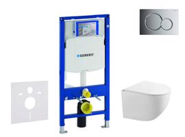 GEBERIT Duofix Set předstěnové instalace, klozetu Gaia a sedátka softclose, tlačítko Sigma01, lesklý chrom SANI11CA1126